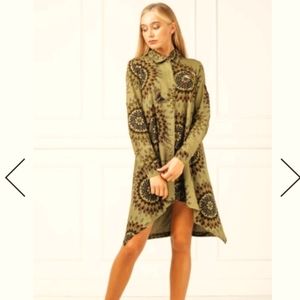 Desigual Dark Green / Brown High Low Dress or Tunic